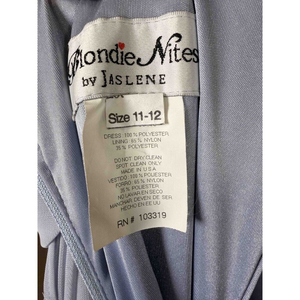 Vintage Y2K Blondie Nites Silver Glitter Mesh Cowl Neck Prom Gown Dress 11/12 - Picture 7 of 7